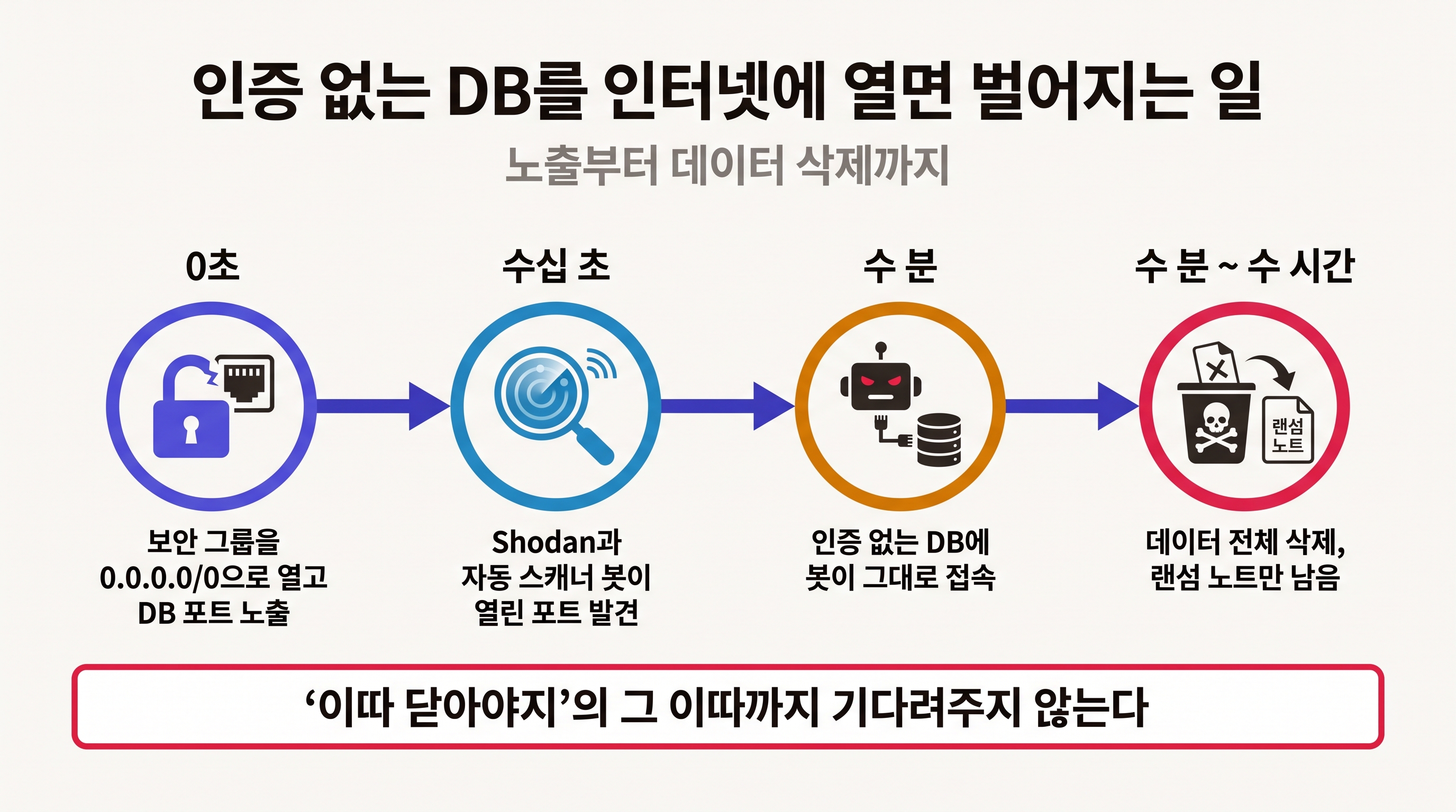 노출부터 데이터 삭제까지의 타임라인